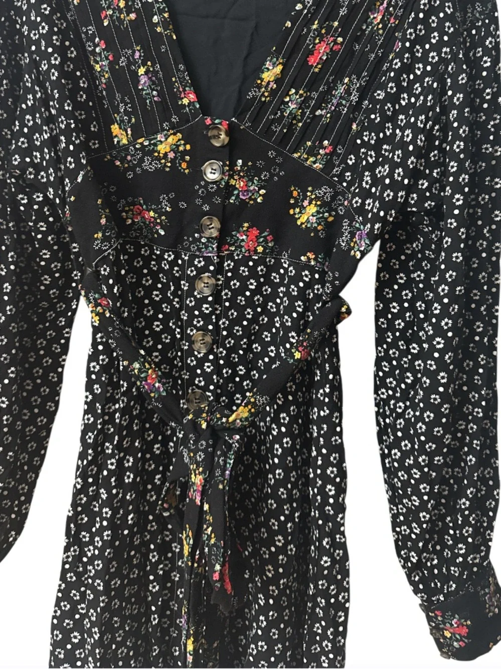 Free People Wonderland Print Dress With Mixed Patterns